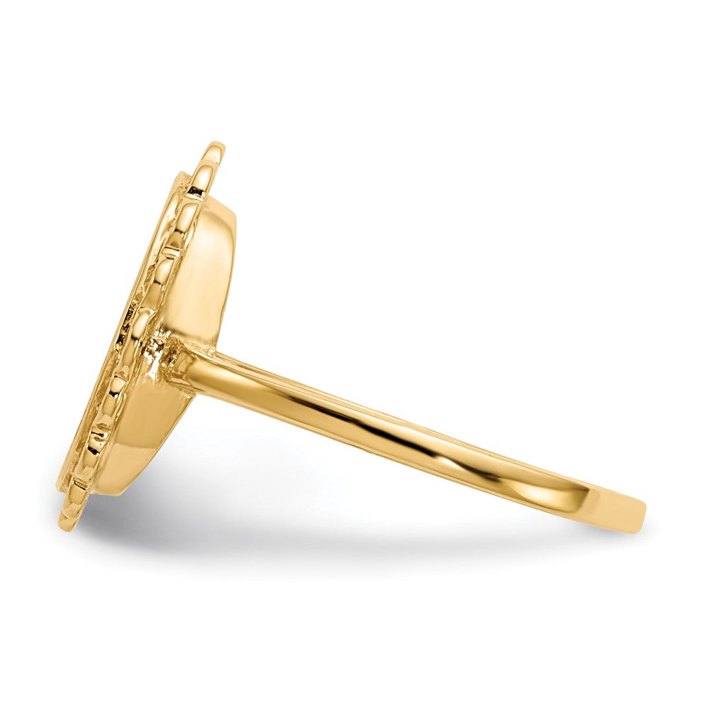 14k 9.0x12.0mm Open Back Signet Ring