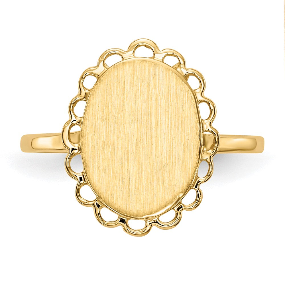 14k 9.0x12.0mm Open Back Signet Ring