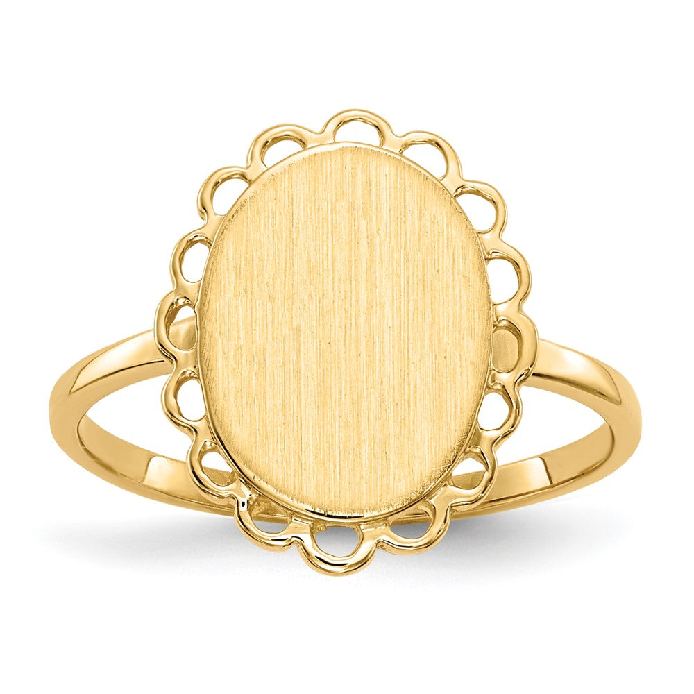 14k 9.0x12.0mm Open Back Signet Ring