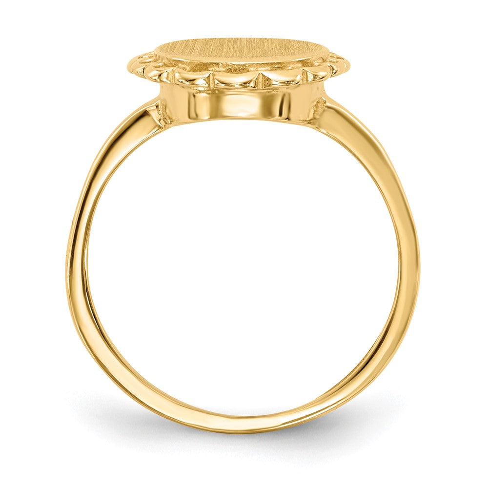 14k 9.0x11.5mm Open Back Signet Ring