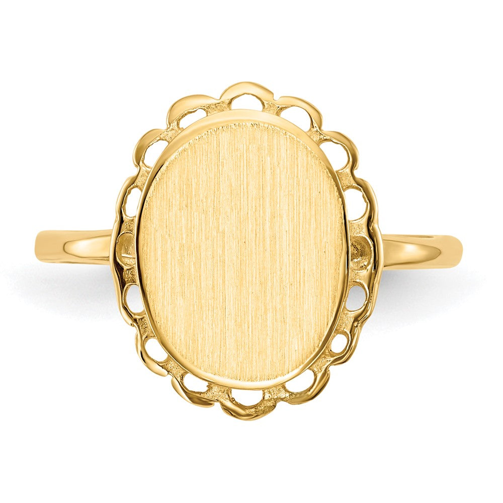 14k 9.0x11.5mm Open Back Signet Ring