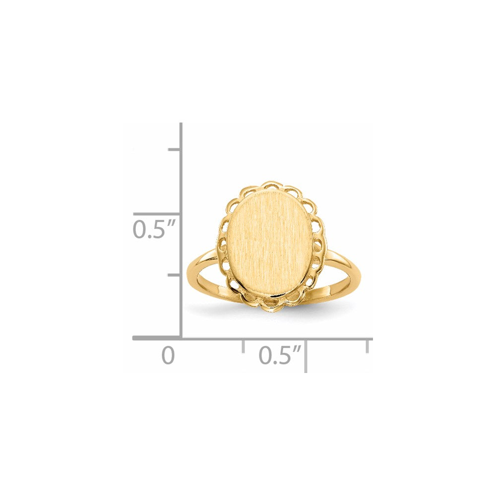 14k 9.0x11.5mm Open Back Signet Ring
