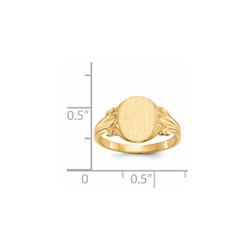 14k 8.0x10.0mm Open Back Signet Ring