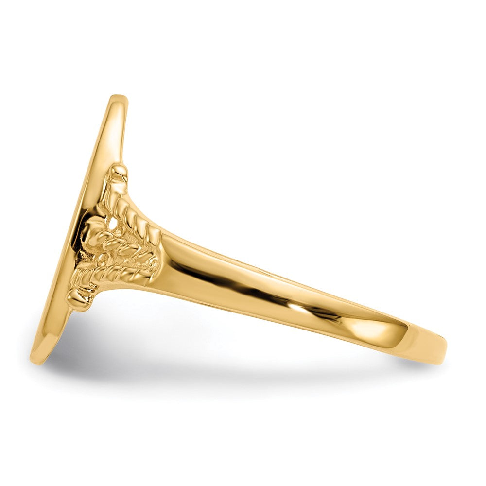 14k 8.5x14.0mm Closed Back Signet Ring