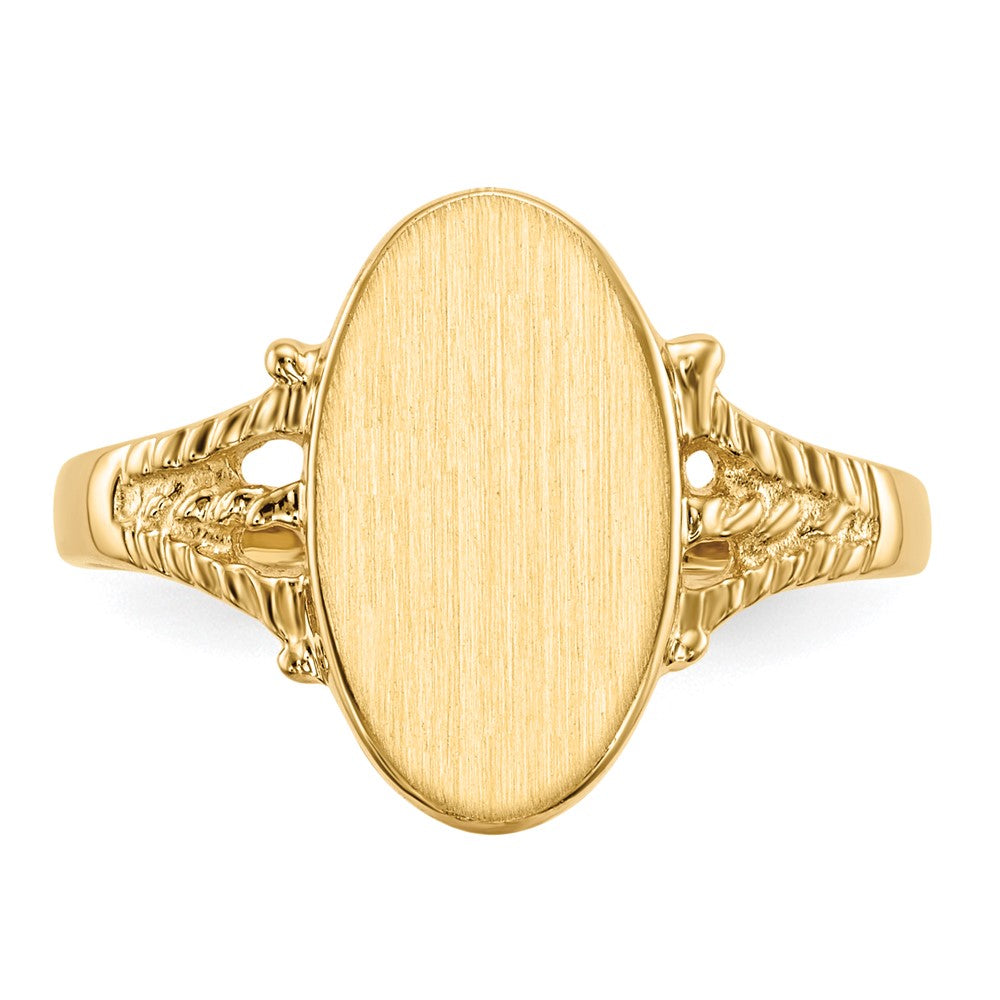 14k 8.5x14.0mm Closed Back Signet Ring