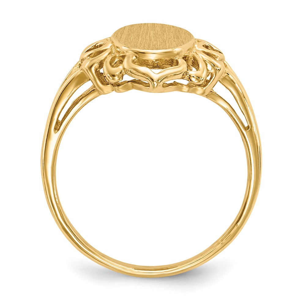 14k 7.5x10.5mm Open Back Signet Ring