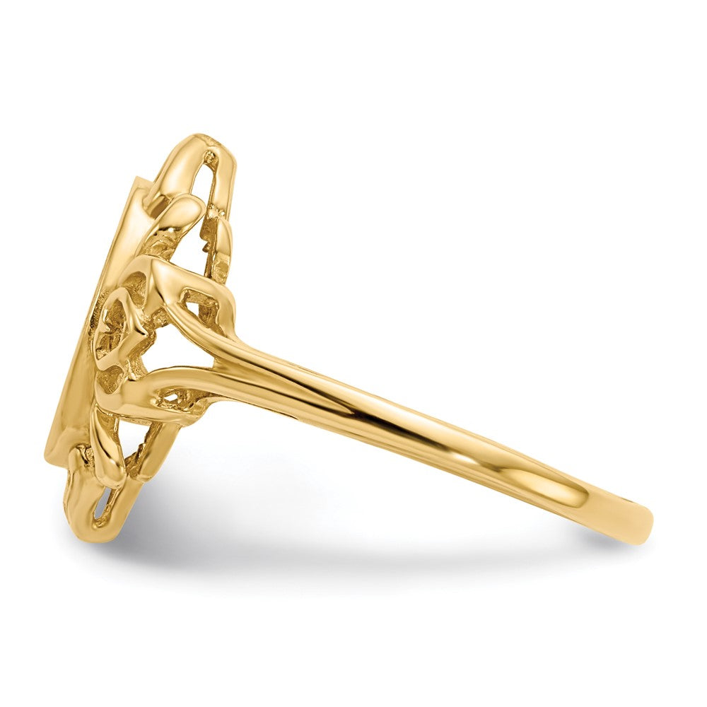 14k 7.5x10.5mm Open Back Signet Ring