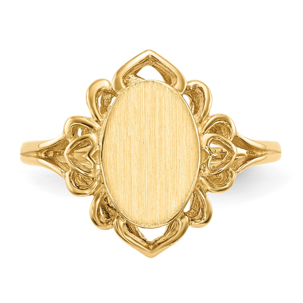 14k 7.5x10.5mm Open Back Signet Ring