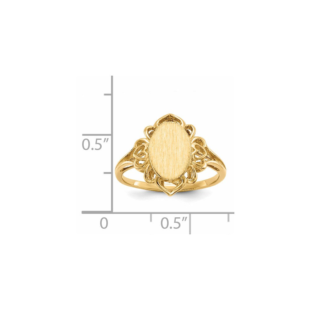 14k 7.5x10.5mm Open Back Signet Ring