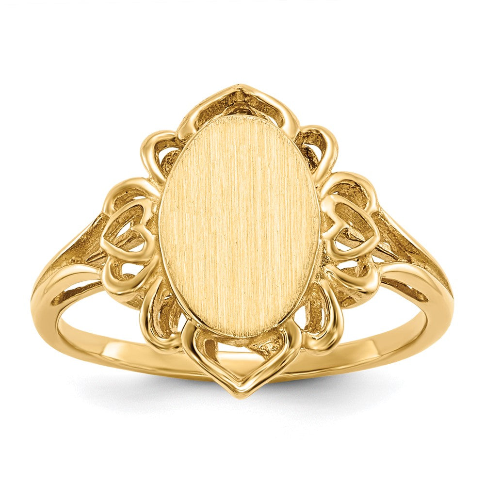 14k 7.5x10.5mm Open Back Signet Ring