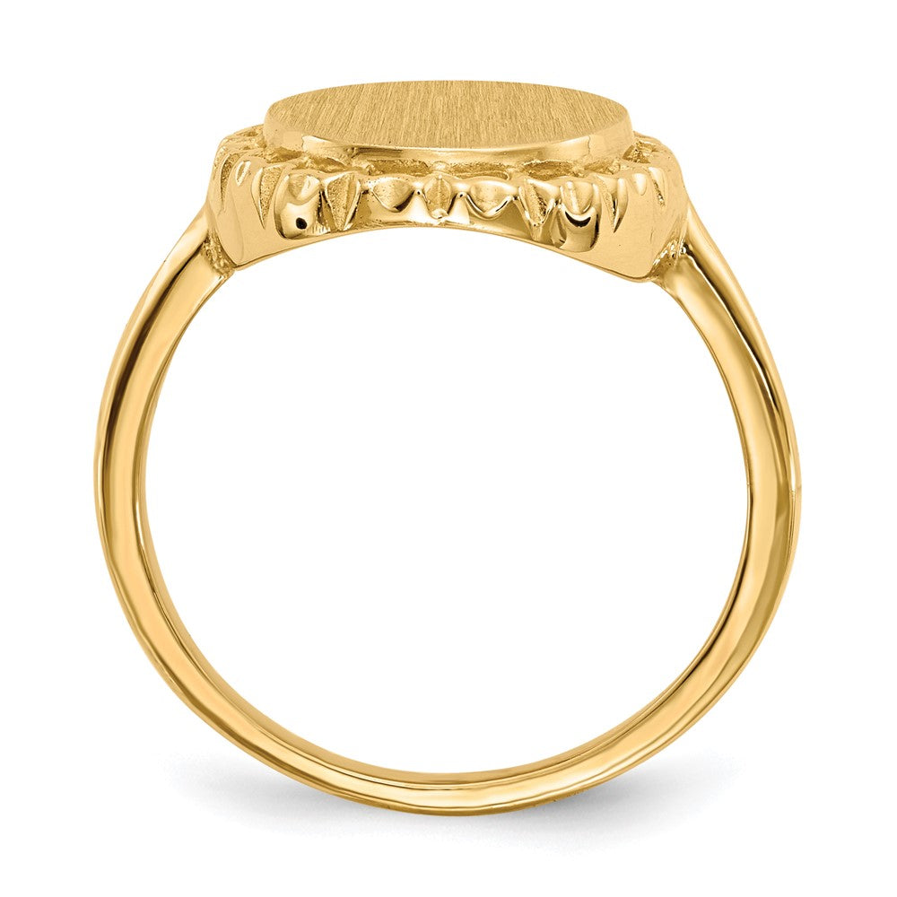 14k 11.0x12.5mm Open Back Signet Ring