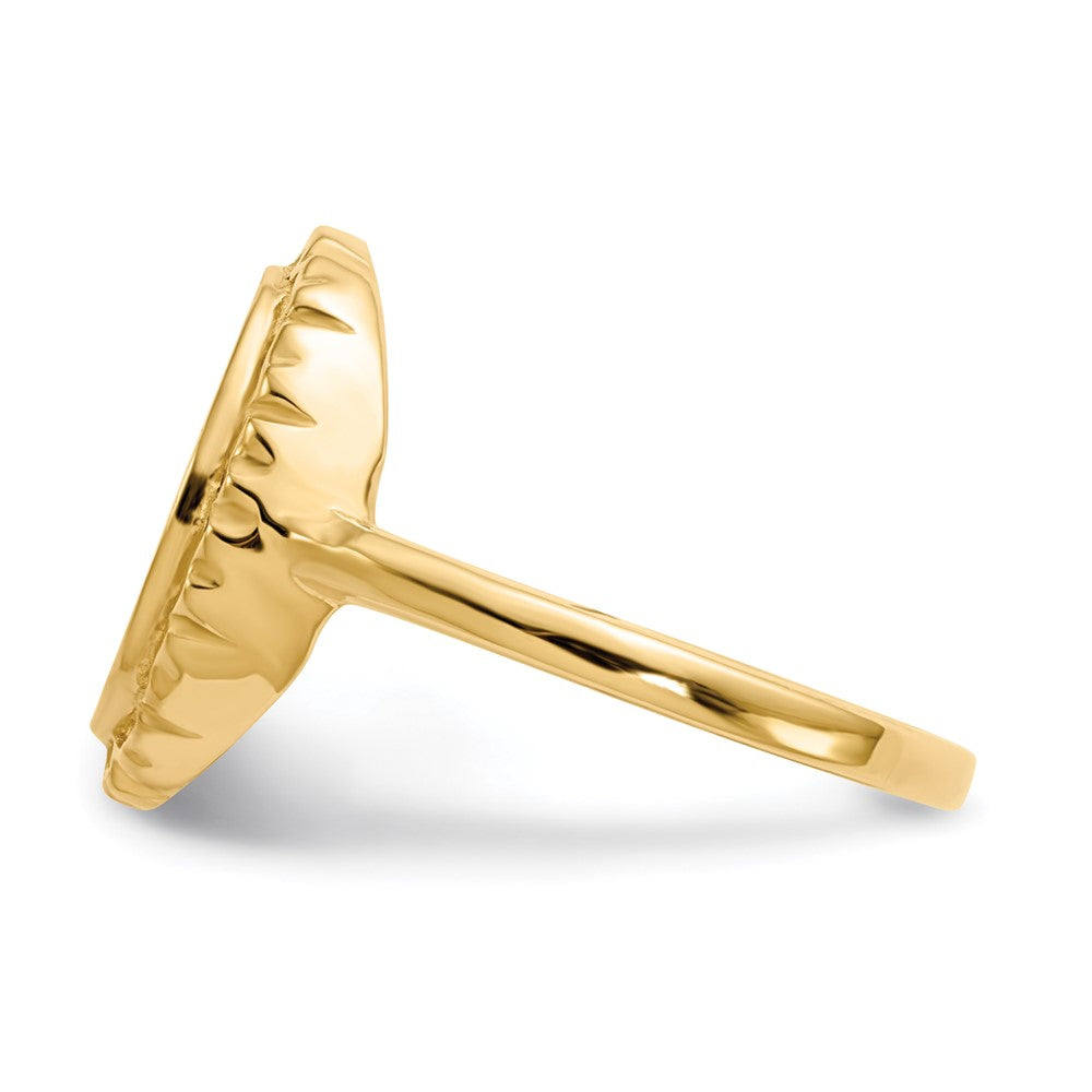 14k 11.0x12.5mm Open Back Signet Ring