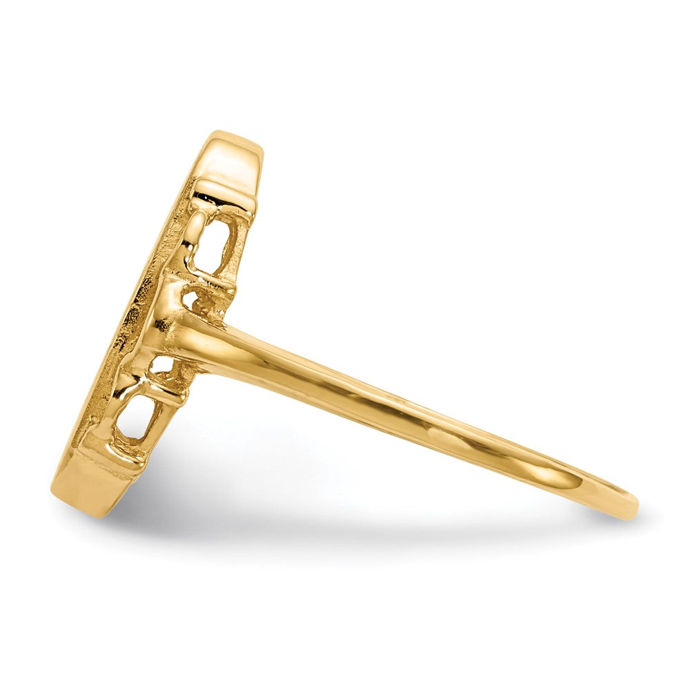14k 7.0x14.5mm Open Back Signet Ring