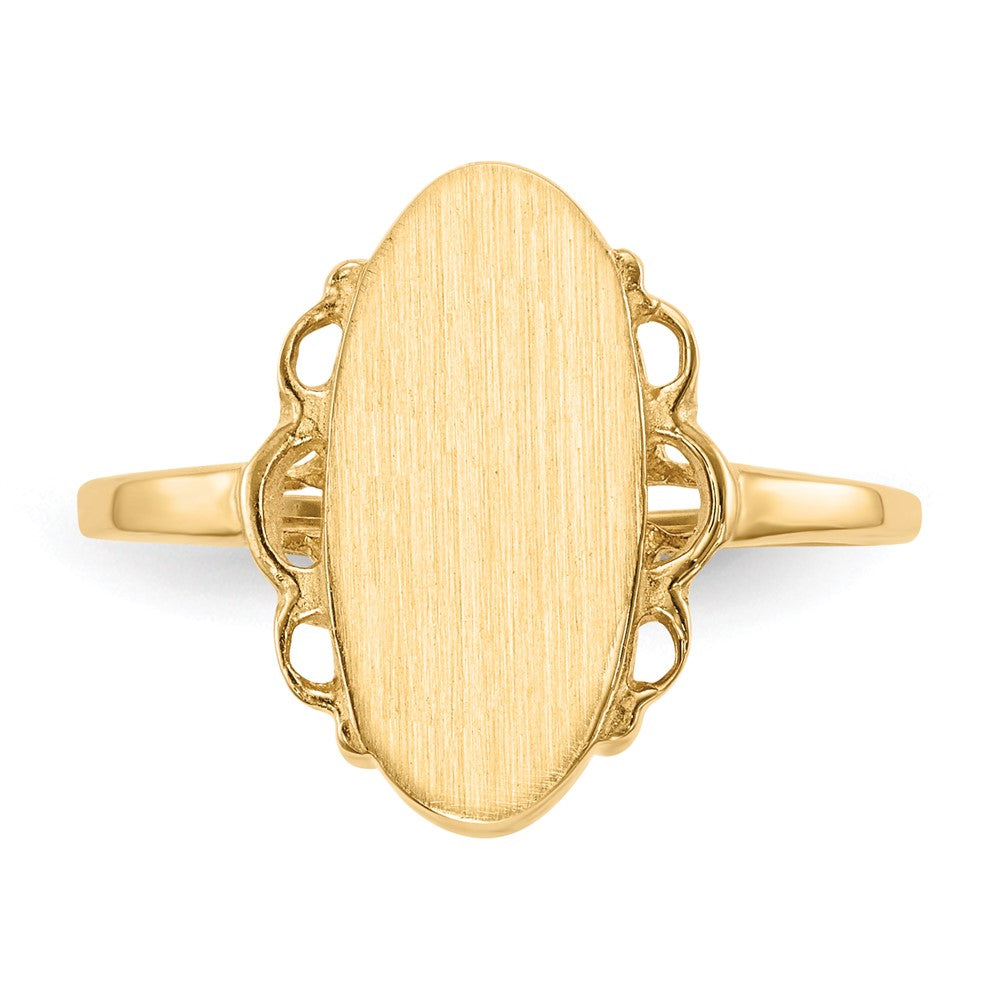 14k 7.0x14.5mm Open Back Signet Ring