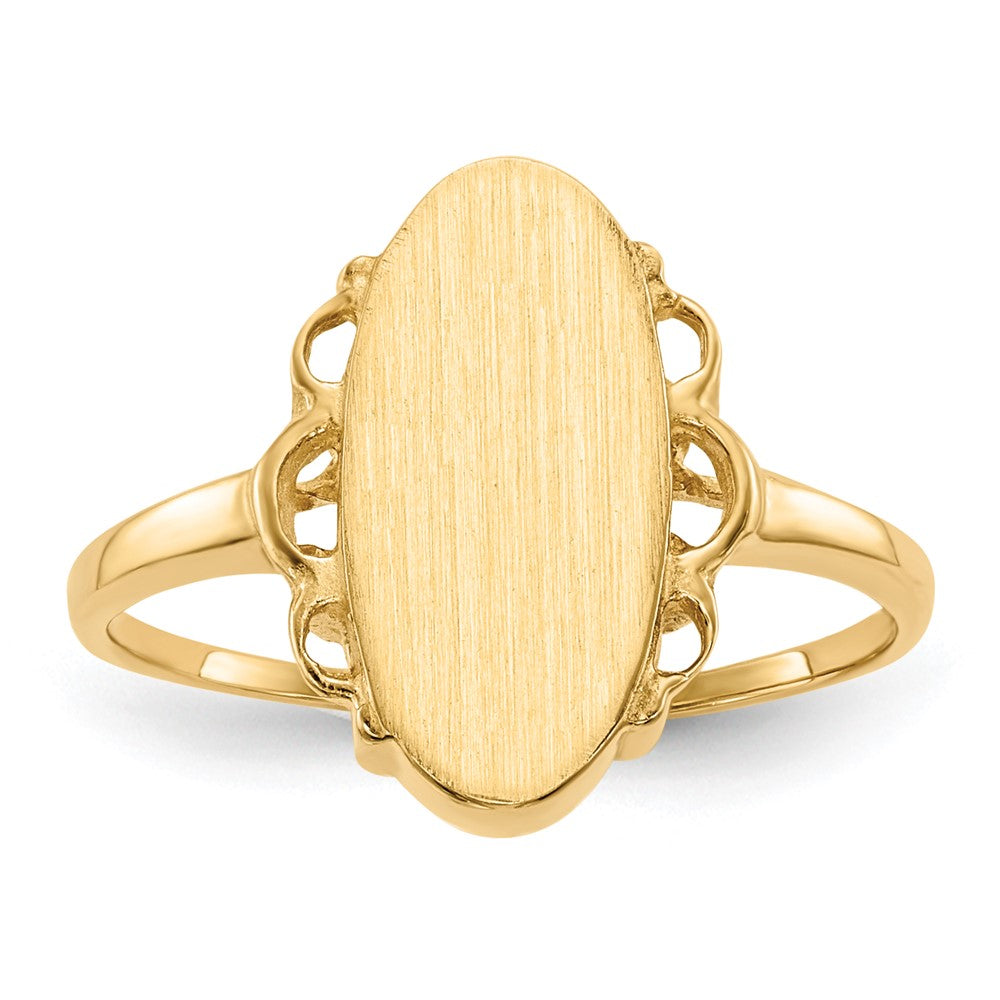 14k 7.0x14.5mm Open Back Signet Ring