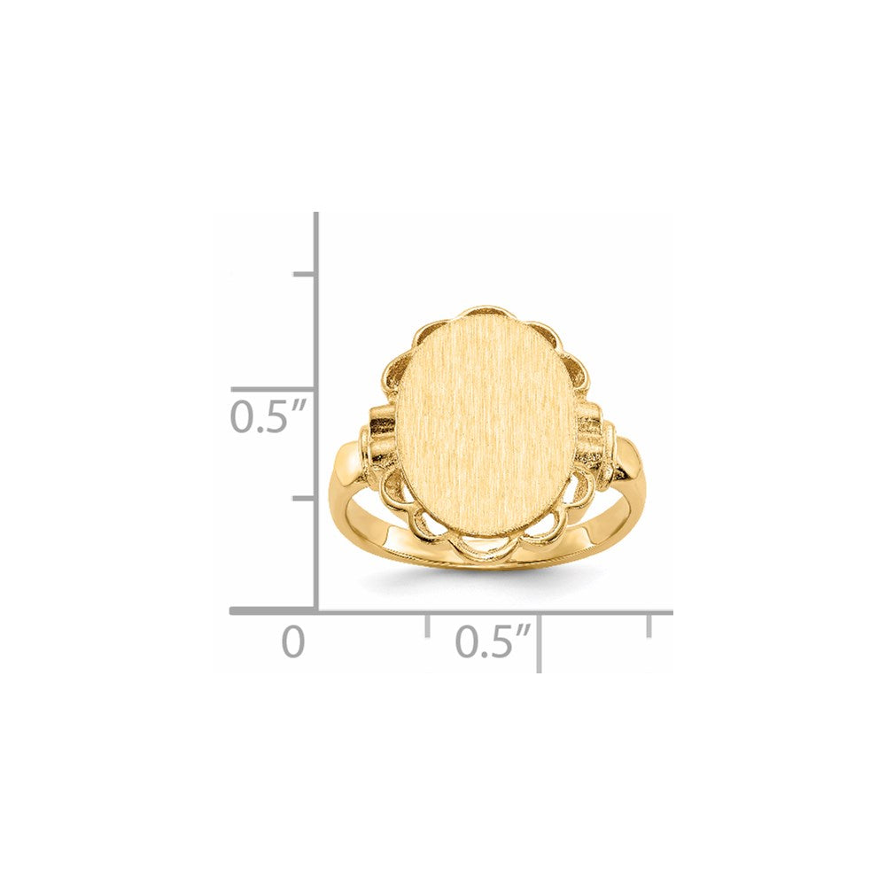 14k 10.5x14.0mm Open Back Signet Ring