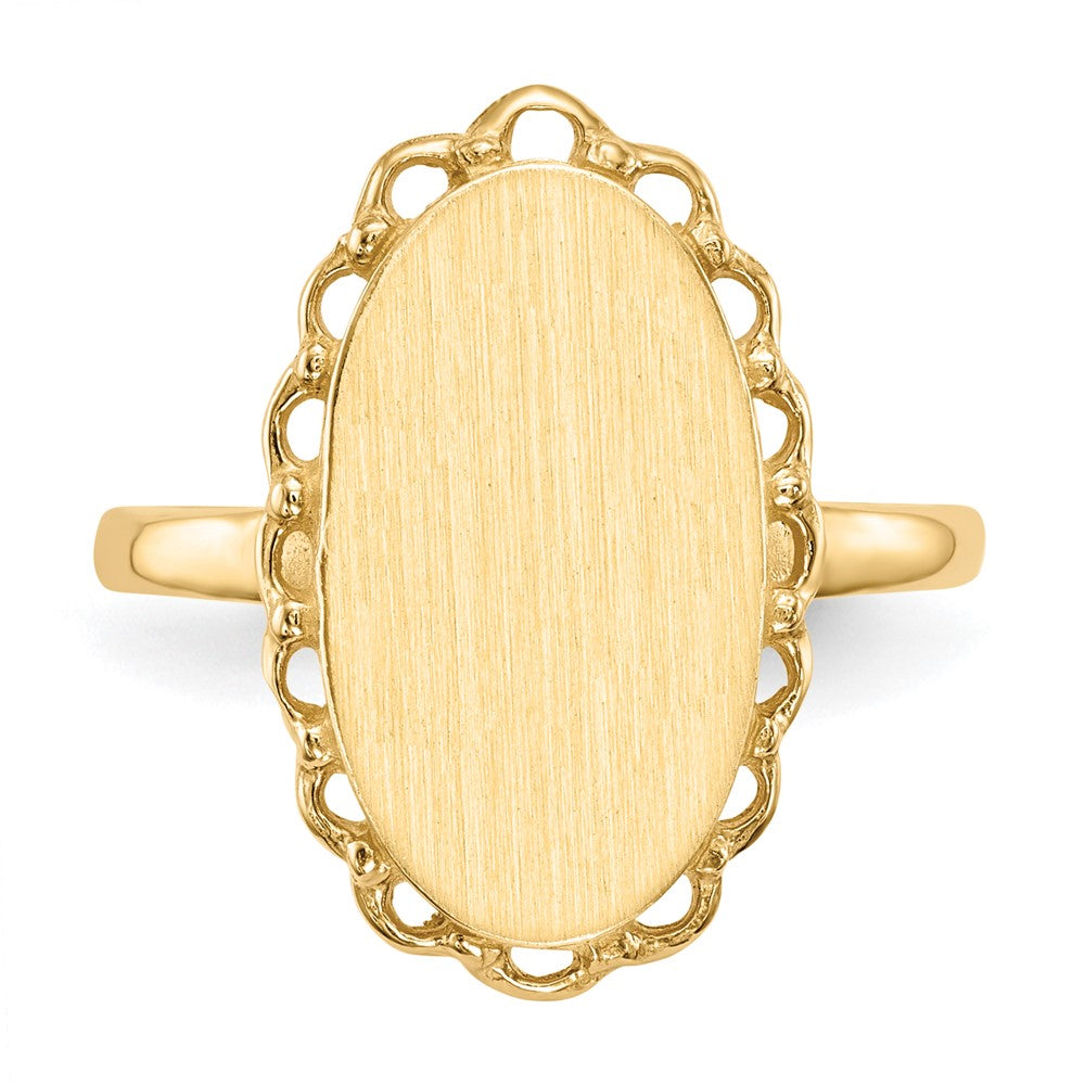 14k 9.0x16.0mm Open Back Signet Ring