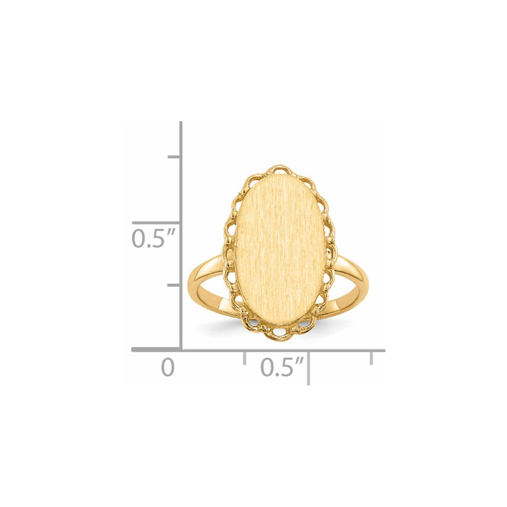 14k 9.0x16.0mm Open Back Signet Ring