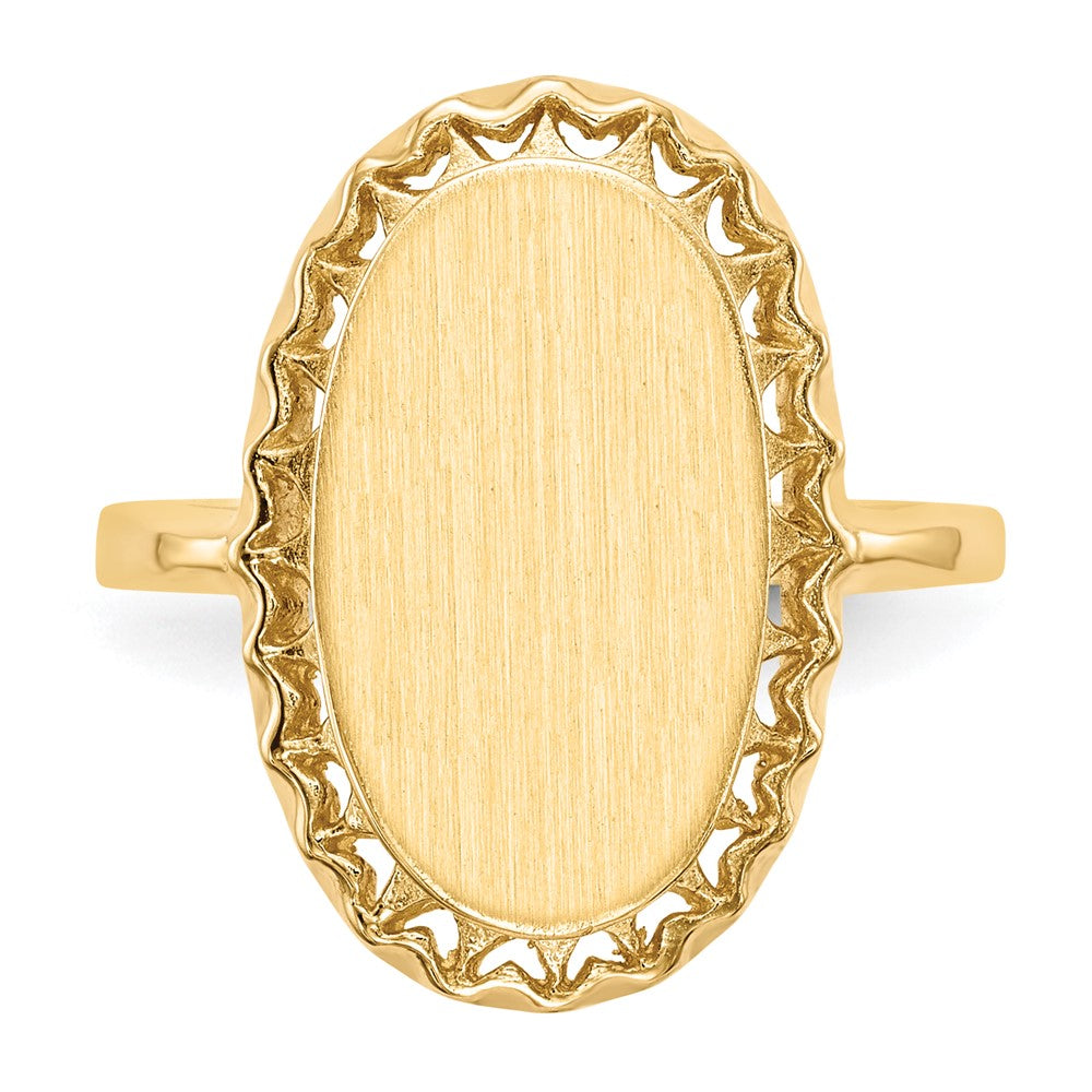 14k 9.5x16.5mm Open Back Signet Ring