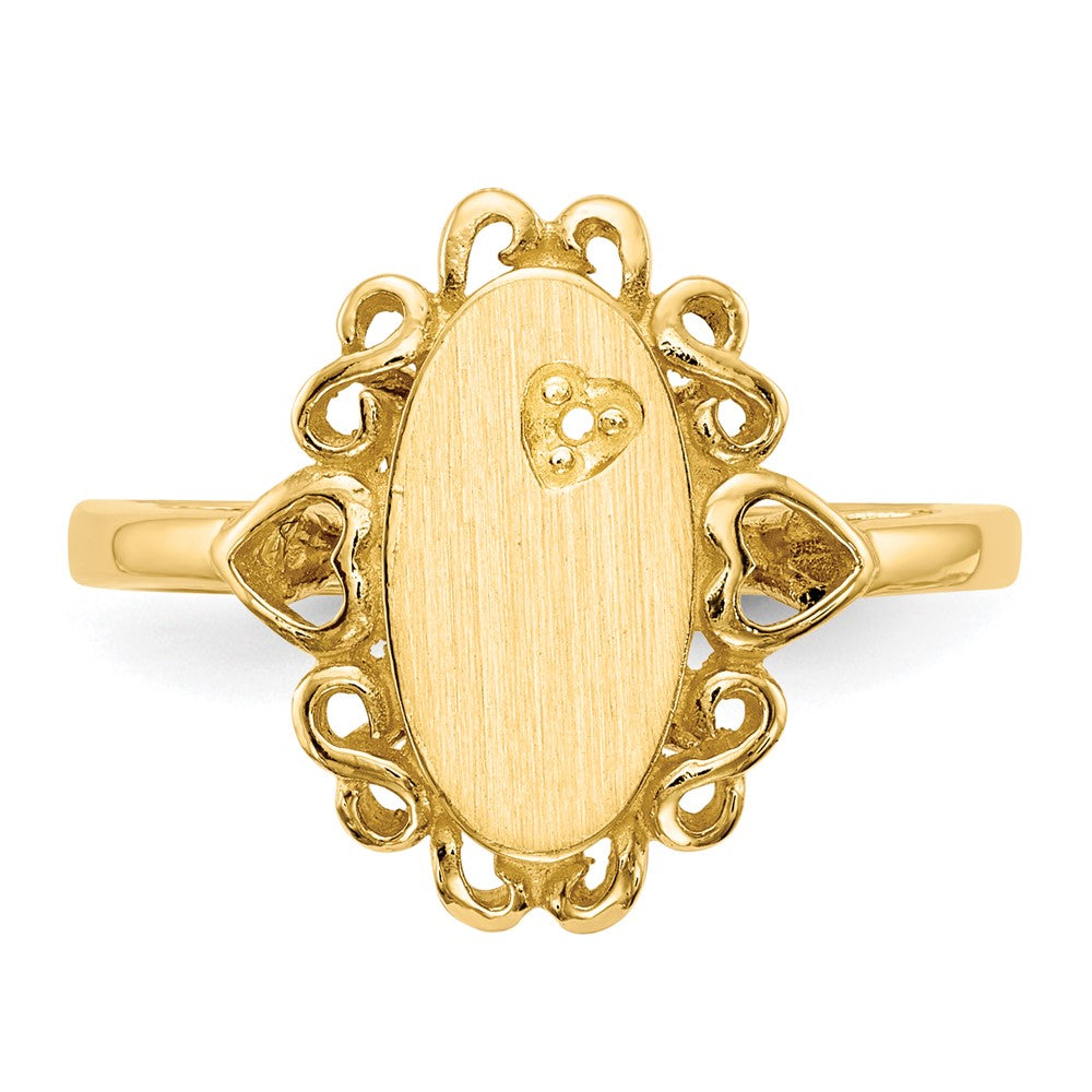 14k 6.0x11.5mm Open Back Diamond Signet Ring Mounting