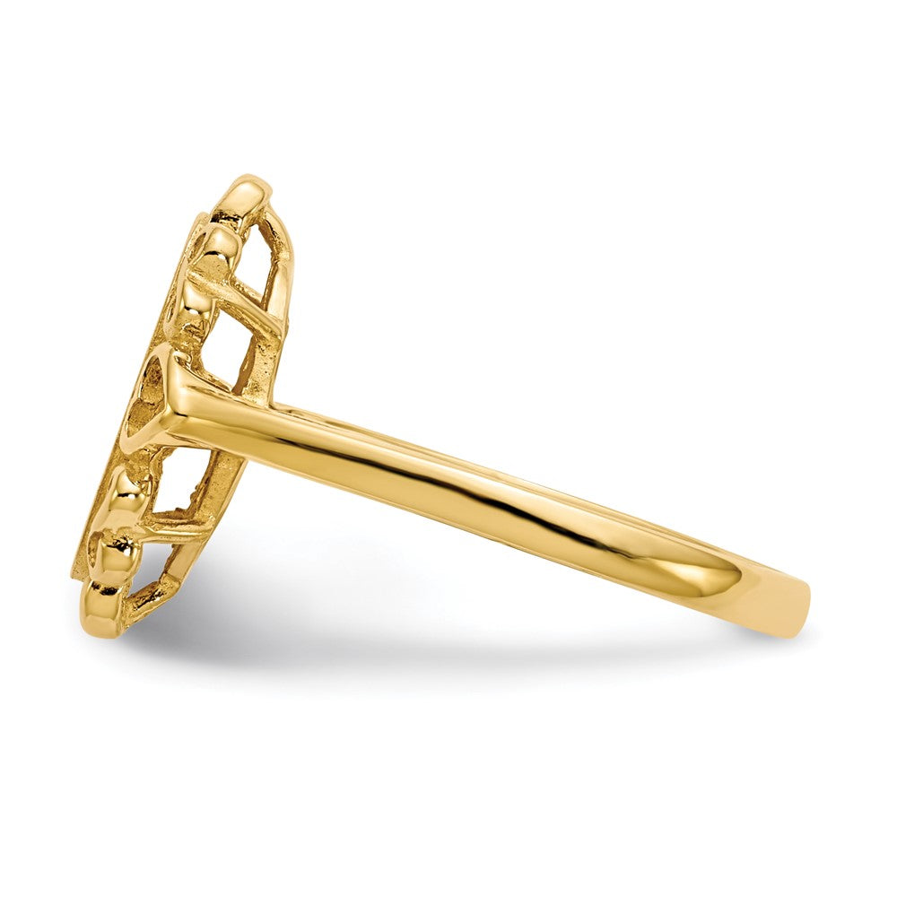 14k 6.0x11.5mm Open Back AA Diamond Signet Ring