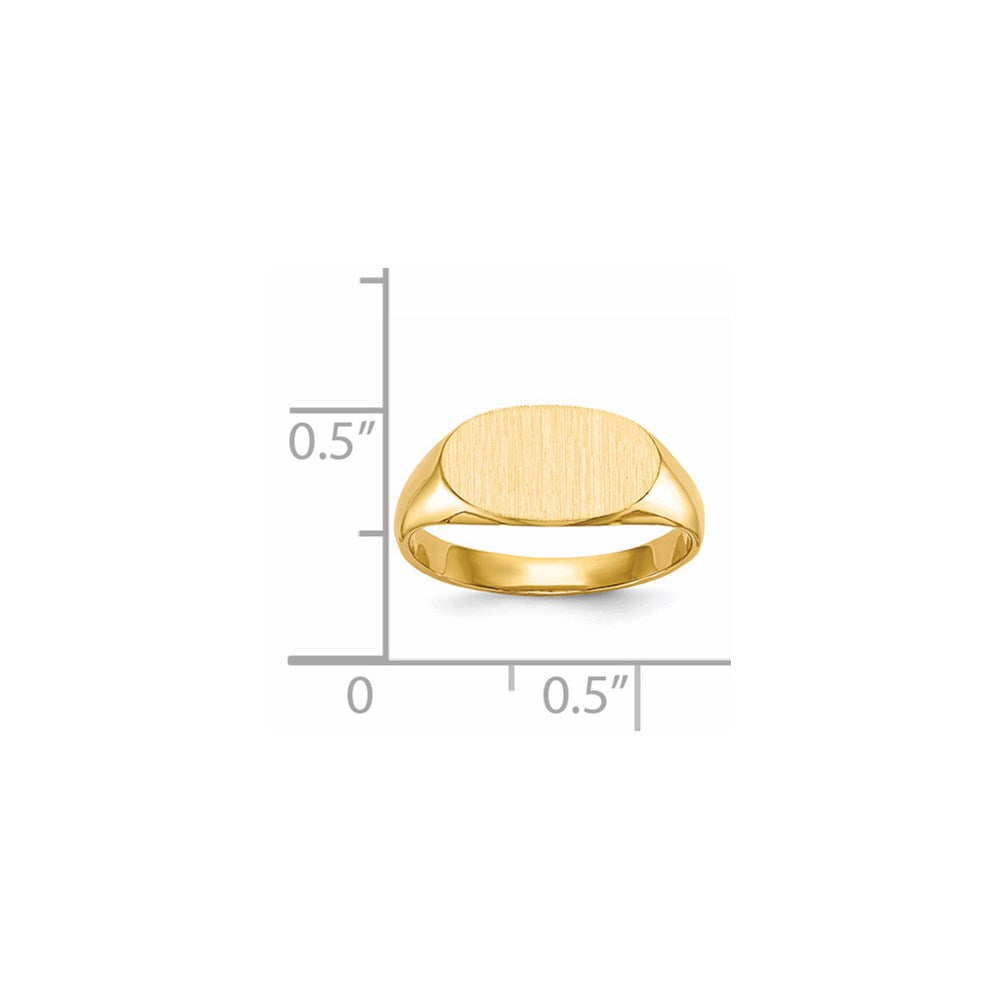 14k 6.25x11.5mm Closed Back Children's Signet Ring