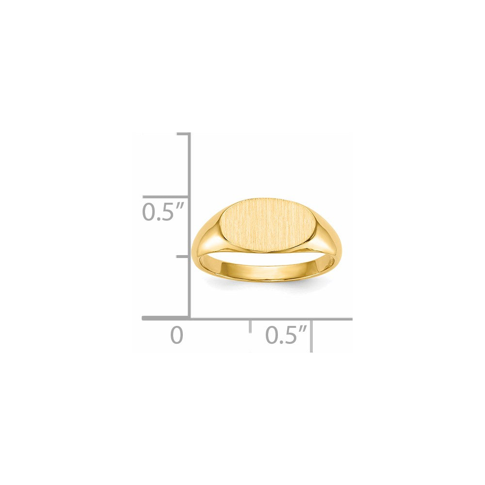 14k 11.0x6.5mm Closed Back Children's Signet Ring