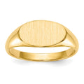 14k 11.0x6.5mm Closed Back Children's Signet Ring