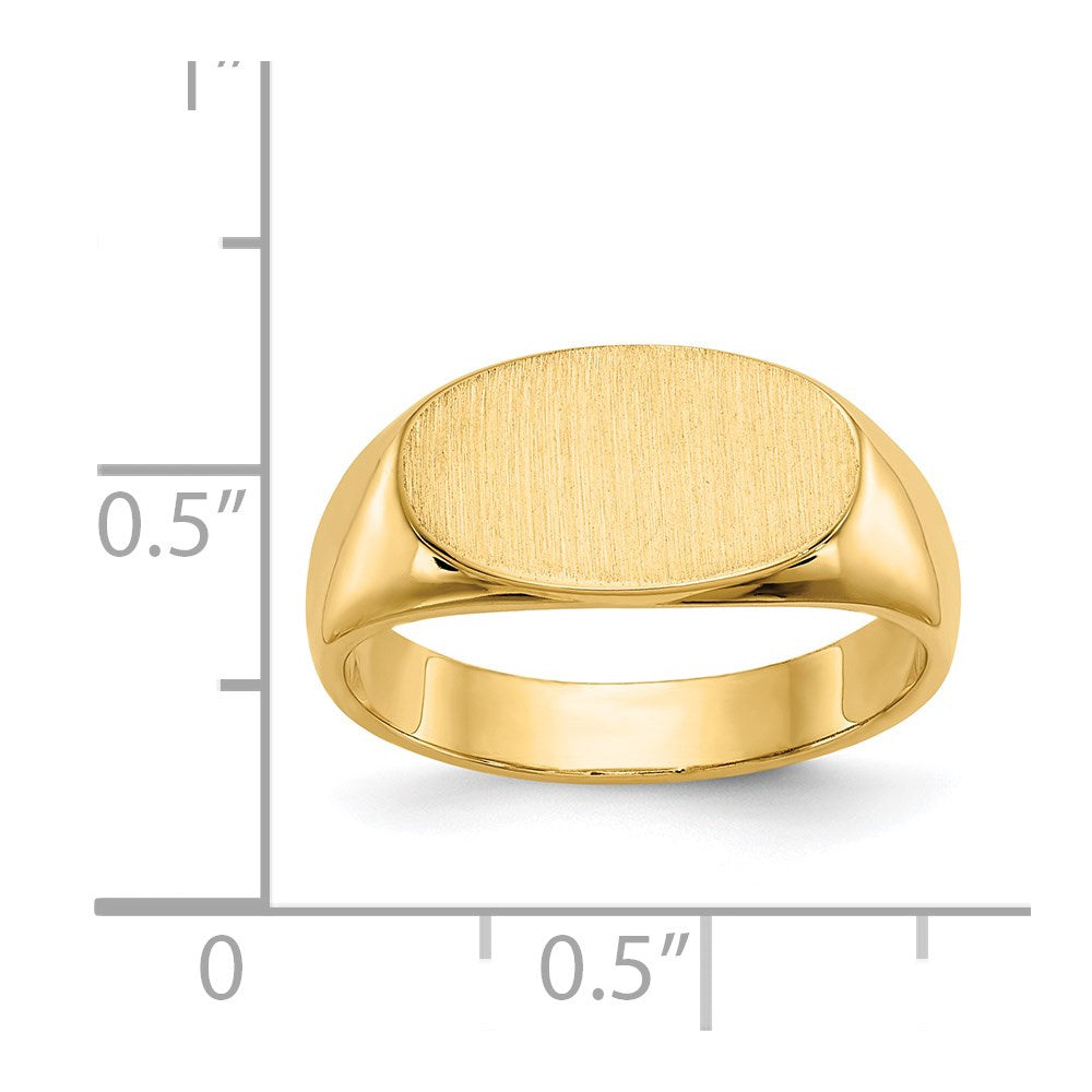 14k 13.5x8.0mm Closed Back Signet Ring
