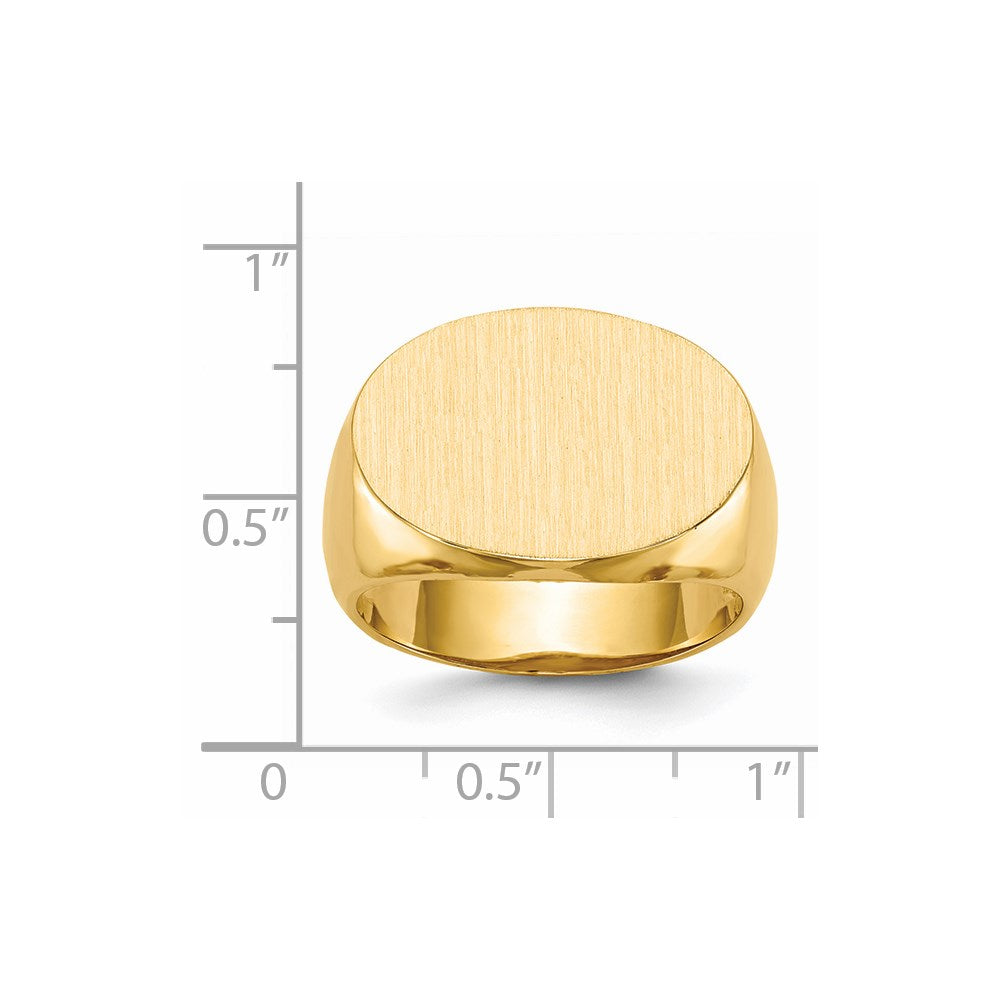 14k 20.5x14.0mm Open Back Mens Signet Ring