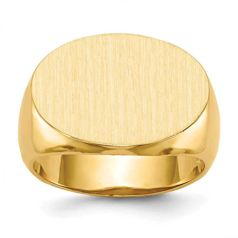 14k 20.5x14.0mm Open Back Mens Signet Ring