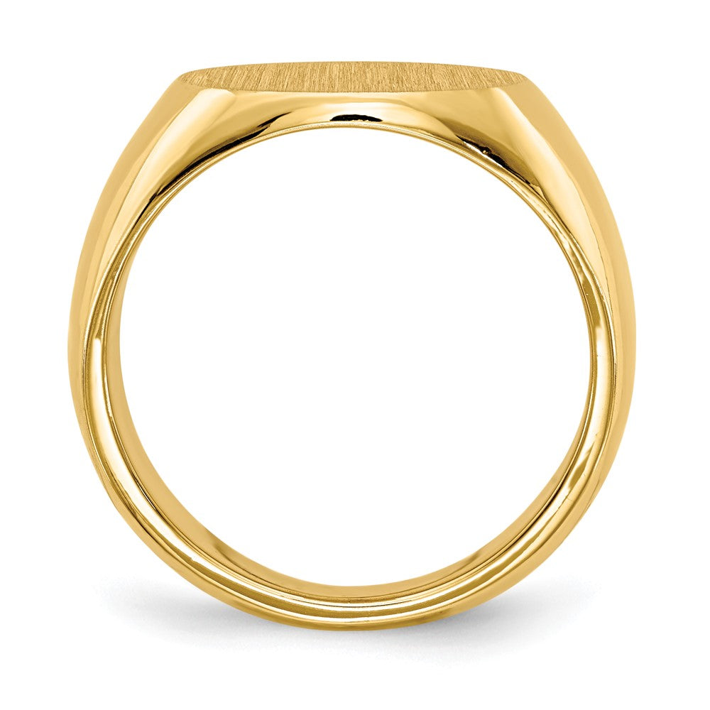 14k 12.5x9.5mm Closed Back Signet Ring