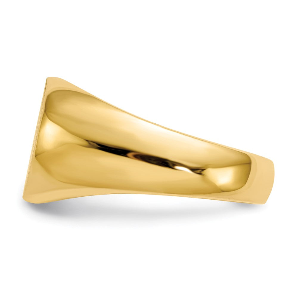 14k 12.5x9.5mm Closed Back Signet Ring