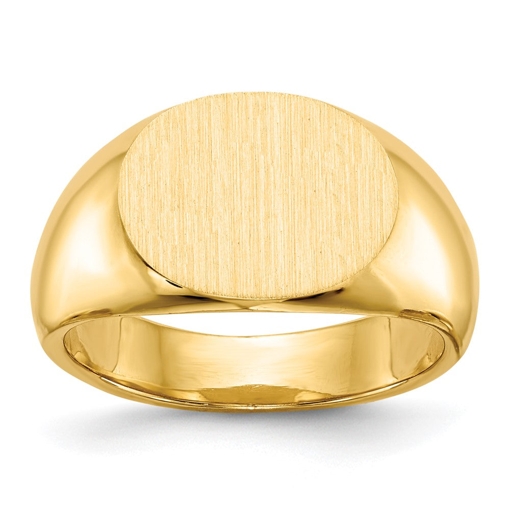 14k 12.5x9.5mm Closed Back Signet Ring