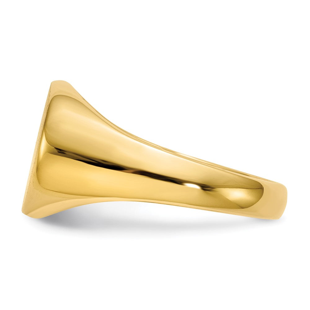 14k 16.0x12.0mm Closed Back Mens Signet Ring