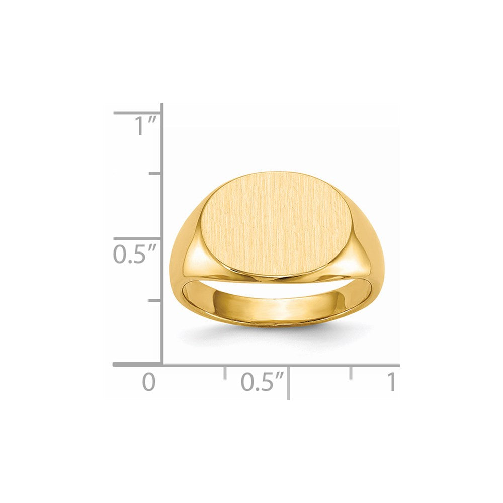 14k 16.0x12.0mm Closed Back Mens Signet Ring