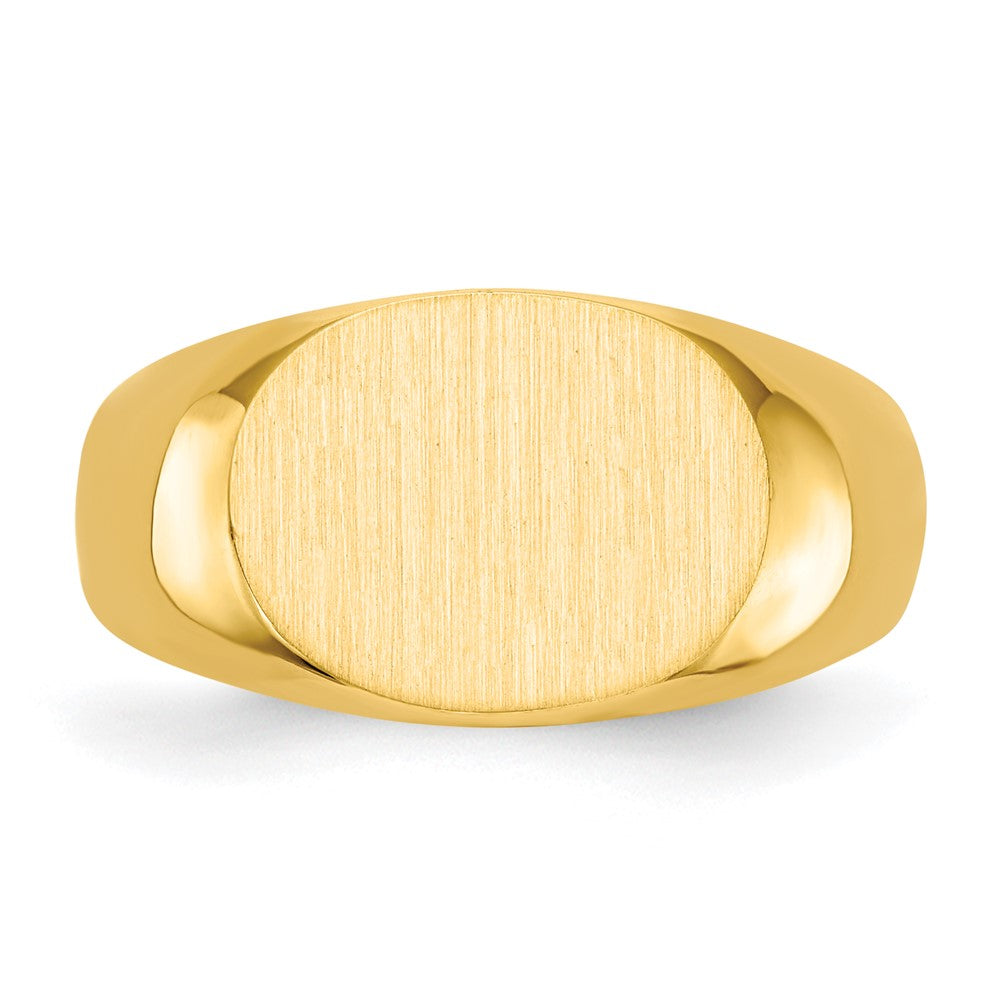 14k 12.5x9.5mm Open Back Signet Ring