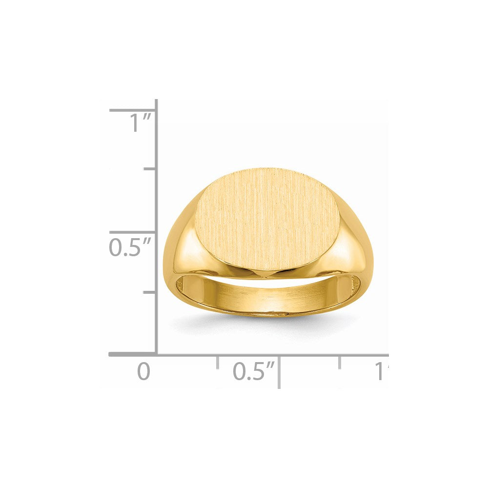 14k 16.0x12.0mm Open Back Mens Signet Ring