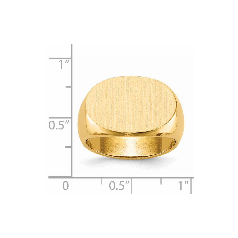 14k 19.0x13.0mm Open Back Mens Signet Ring