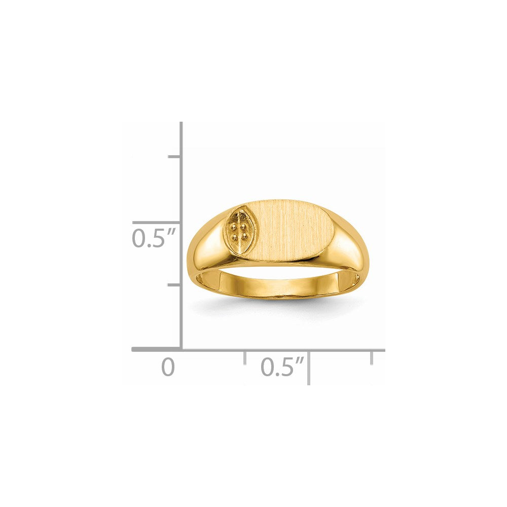 14k 11.0x6.5mm Diamond Open Back Signet Ring Mounting