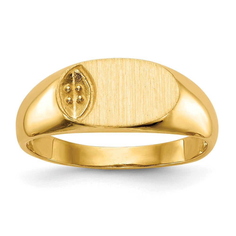 14k 11.0x6.5mm Diamond Open Back Signet Ring Mounting