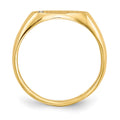 14k 11.0x6.5mm AAA Diamond Open Back Signet Ring