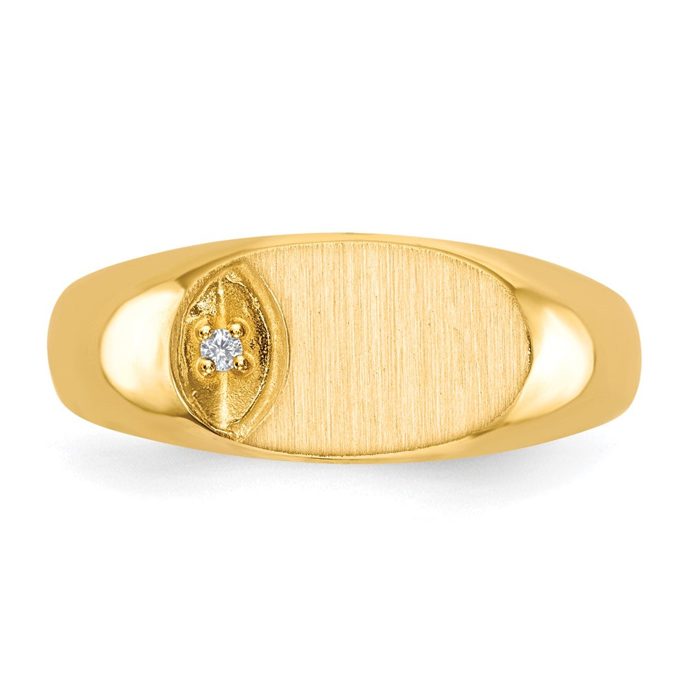 14k 11.0x6.5mm VS Diamond Open Back Signet Ring