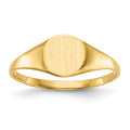 14k 6.5x7.5mm Closed Back Signet Ring