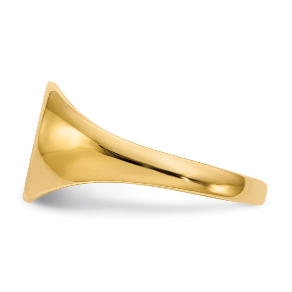 14k 9.5x8.5mm Closed Back Signet Ring