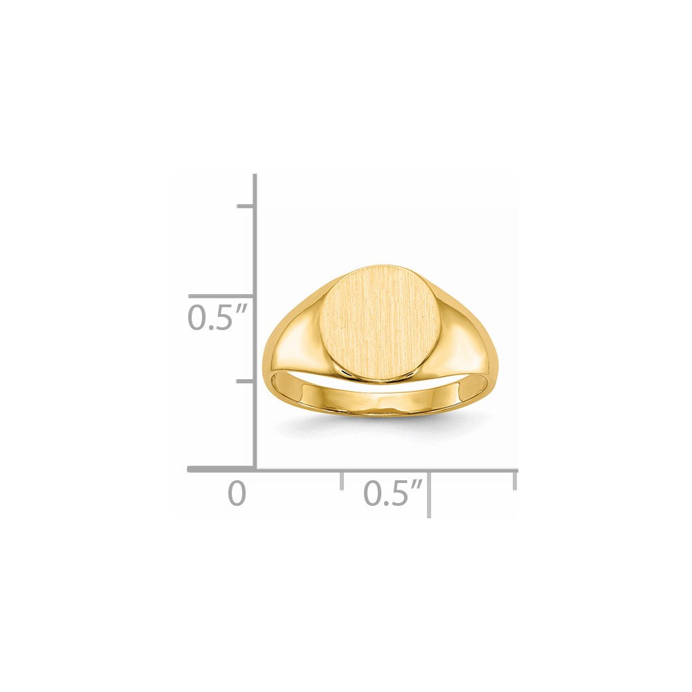 14k 9.5x8.5mm Closed Back Signet Ring