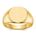 10ky 12.5x13.5mm Closed Back Mens Signet Ring