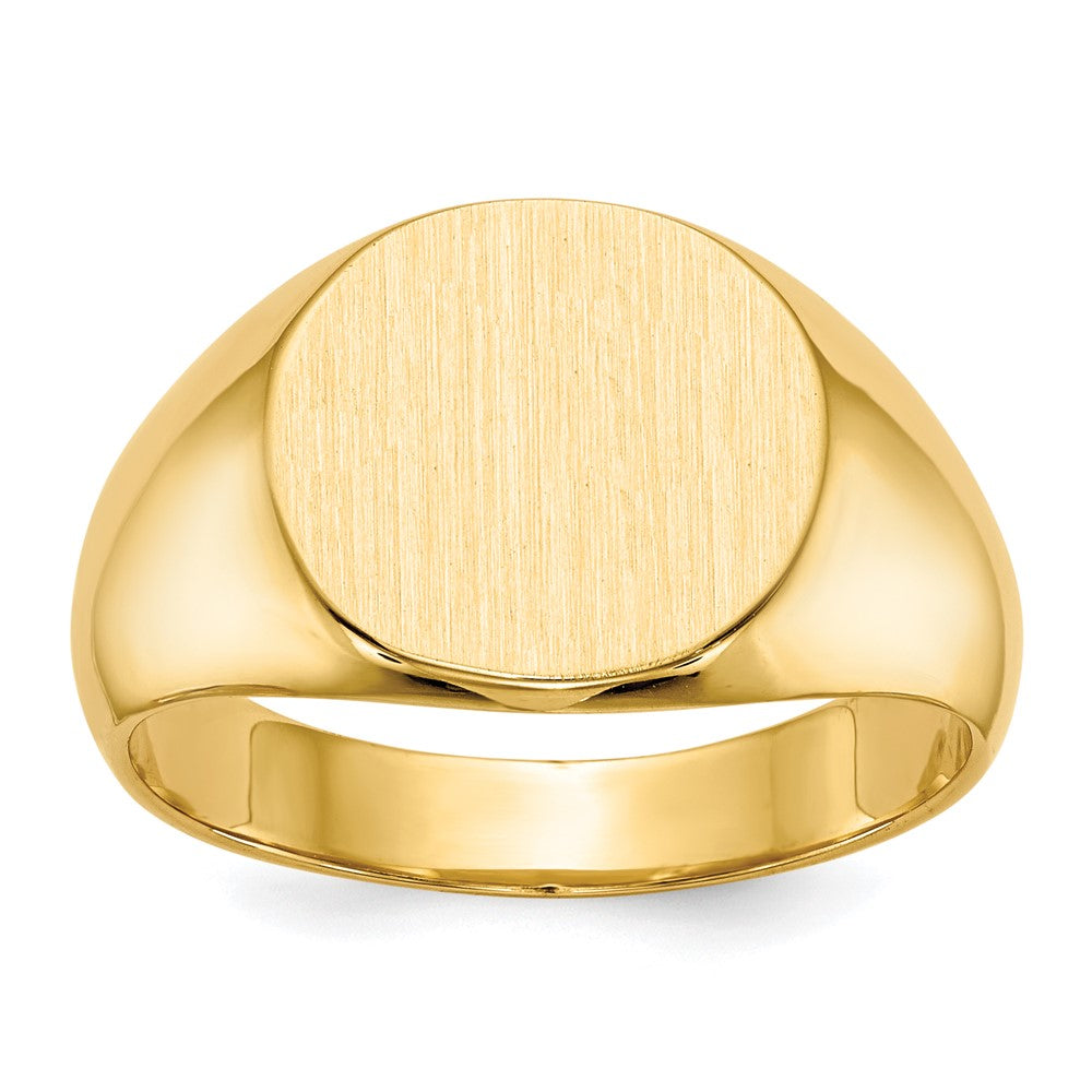 10ky 12.5x13.5mm Closed Back Mens Signet Ring
