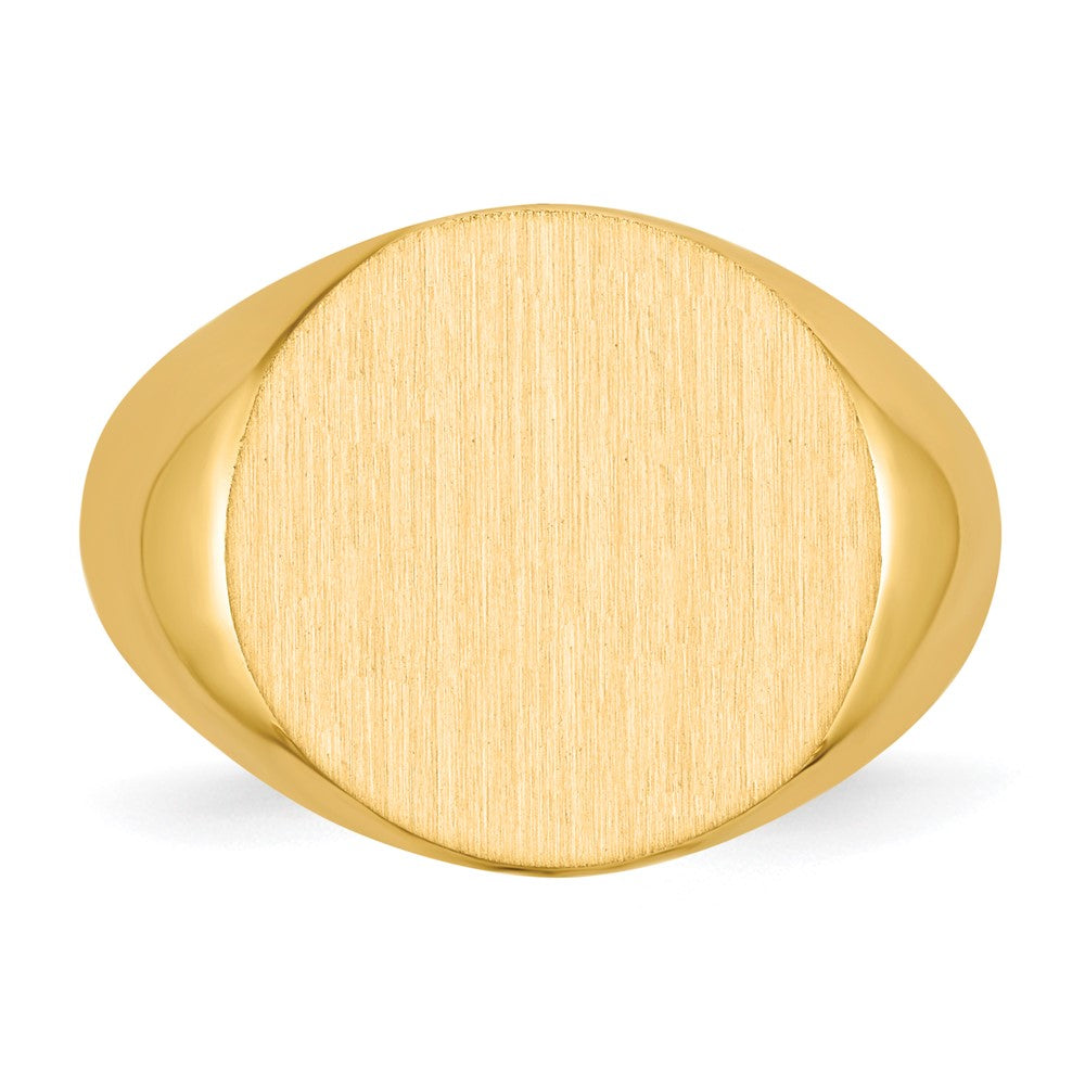 14k 15.5x15.0mm Closed Back Signet Ring