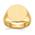 14k 15.5x15.0mm Closed Back Signet Ring